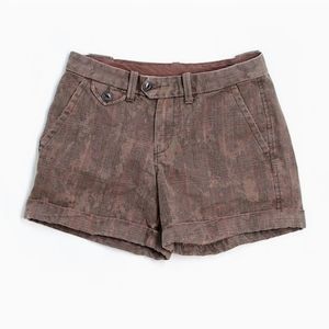 LUCKY BRAND BROWN PLAID CUFFED DRESS SHORTS SIZE 4